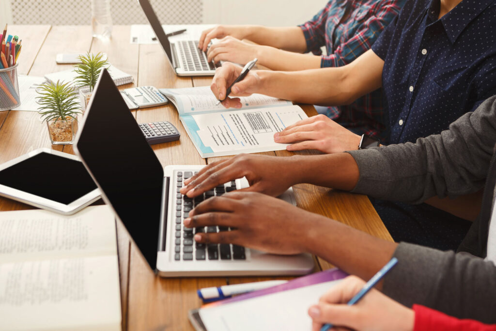 Business meeting. Young team in modern office